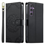 Custodia per telefono in ecopelle con cinturino e chiusura magnetica a totem in rilievo., For Galaxy S23 FE 5G, For Galaxy S23 Ultra 5G, For Galaxy S23+ 5G