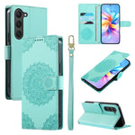 Custodia per telefono in ecopelle con cinturino e chiusura magnetica a totem in rilievo., For Galaxy S23 5G, For Galaxy S20 FE, For Galaxy S22 Ultra 5G