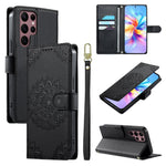 Custodia per telefono in ecopelle con cinturino e chiusura magnetica a totem in rilievo., For Galaxy S23 5G, For Galaxy S20 FE, For Galaxy S22 Ultra 5G