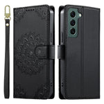 Custodia per telefono in ecopelle con cinturino e chiusura magnetica a totem in rilievo., For Galaxy S22+ 5G, For Galaxy S22 5G, For Galaxy S21 FE 5G