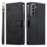 Custodia per telefono in ecopelle con cinturino e chiusura magnetica a totem in rilievo., For Galaxy S21 5G, For Galaxy S21+ 5G, For Galaxy S21 Ultra 5G