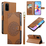 Custodia per telefono in ecopelle con cinturino e chiusura magnetica a totem in rilievo., For Galaxy S20 Ultra 5G, For Galaxy S20+ 5G, For Galaxy S20