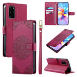 Custodia per telefono in ecopelle con cinturino e chiusura magnetica a totem in rilievo., For Galaxy S20 Ultra 5G, For Galaxy S20+ 5G, For Galaxy S20