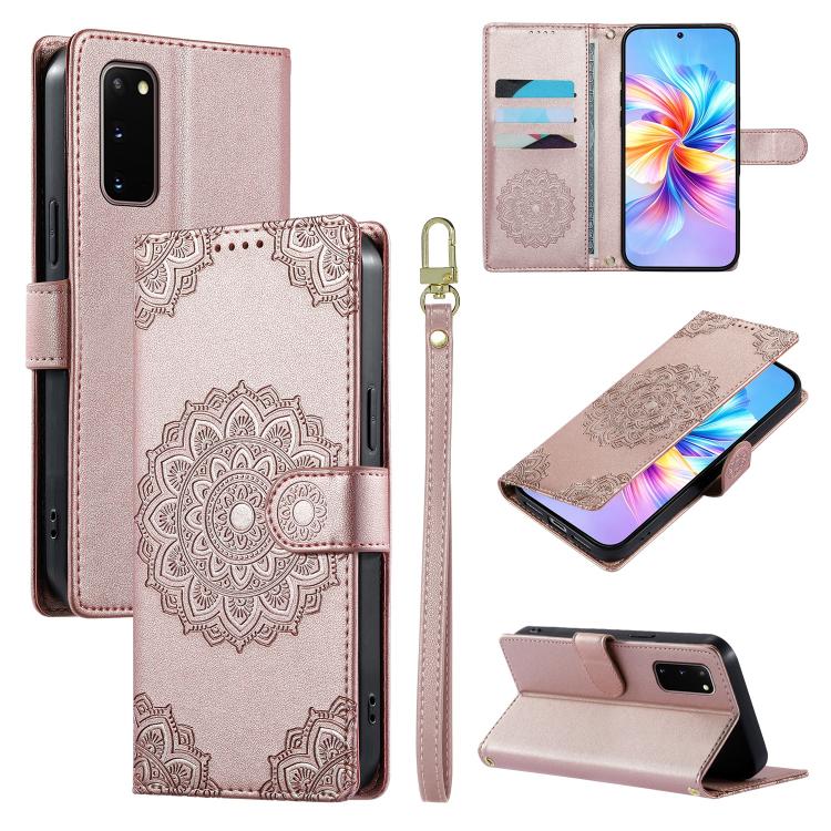 Custodia per telefono in ecopelle con cinturino e chiusura magnetica a totem in rilievo., For Galaxy S20 Ultra 5G, For Galaxy S20+ 5G, For Galaxy S20