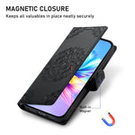 Custodia per telefono in ecopelle con cinturino e chiusura magnetica a totem in rilievo., For iPhone 17e / 16e, For iPhone 17 Pro Max, For iPhone 17 Pro