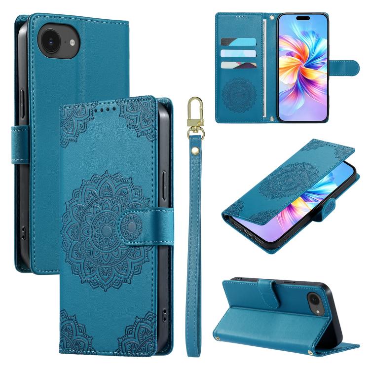 Custodia per telefono in ecopelle con cinturino e chiusura magnetica a totem in rilievo., For iPhone 17e / 16e, For iPhone 17 Pro Max, For iPhone 17 Pro