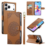 Custodia per telefono in ecopelle con cinturino e chiusura magnetica a totem in rilievo., For iPhone 17e / 16e, For iPhone 17 Pro Max, For iPhone 17 Pro