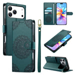 Custodia per telefono in ecopelle con cinturino e chiusura magnetica a totem in rilievo., For iPhone 17e / 16e, For iPhone 17 Pro Max, For iPhone 17 Pro