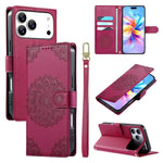 Custodia per telefono in ecopelle con cinturino e chiusura magnetica a totem in rilievo., For iPhone 17e / 16e, For iPhone 17 Pro Max, For iPhone 17 Pro