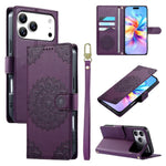 Custodia per telefono in ecopelle con cinturino e chiusura magnetica a totem in rilievo., For iPhone 17e / 16e, For iPhone 17 Pro Max, For iPhone 17 Pro