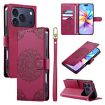 Custodia per telefono in ecopelle con cinturino e chiusura magnetica a totem in rilievo., For iPhone 17e / 16e, For iPhone 17 Pro Max, For iPhone 17 Pro