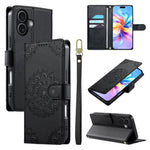Custodia per telefono in ecopelle con cinturino e chiusura magnetica a totem in rilievo., For iPhone 17, For iPhone Air, For iPhone 16 Pro Max