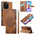 Custodia per telefono in ecopelle con cinturino e chiusura magnetica a totem in rilievo., For iPhone 16 Pro, For iPhone 16 Plus, For iPhone 16