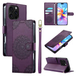 Custodia per telefono in ecopelle con cinturino e chiusura magnetica a totem in rilievo., For iPhone 16 Pro, For iPhone 16 Plus, For iPhone 16