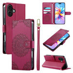 Custodia per telefono in ecopelle con cinturino e chiusura magnetica a totem in rilievo., For iPhone 16 Pro, For iPhone 16 Plus, For iPhone 16