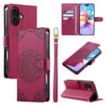 Custodia per telefono in ecopelle con cinturino e chiusura magnetica a totem in rilievo., For iPhone 16 Pro, For iPhone 16 Plus, For iPhone 16