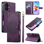 Custodia per telefono in ecopelle con cinturino e chiusura magnetica a totem in rilievo., For iPhone 16 Pro, For iPhone 16 Plus, For iPhone 16
