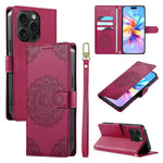 Custodia per telefono in ecopelle con cinturino e chiusura magnetica a totem in rilievo., For iPhone 15 Pro Max, For iPhone 15 Pro, For iPhone 15 Plus