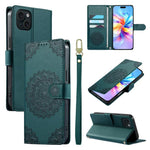 Custodia per telefono in ecopelle con cinturino e chiusura magnetica a totem in rilievo., For iPhone 15 Pro Max, For iPhone 15 Pro, For iPhone 15 Plus