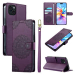 Custodia per telefono in ecopelle con cinturino e chiusura magnetica a totem in rilievo., For iPhone 15 Pro Max, For iPhone 15 Pro, For iPhone 15 Plus