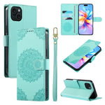 Custodia per telefono in ecopelle con cinturino e chiusura magnetica a totem in rilievo., For iPhone 15 Pro Max, For iPhone 15 Pro, For iPhone 15 Plus