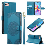 Custodia per telefono in ecopelle con cinturino e chiusura magnetica a totem in rilievo., For iPhone 14 Pro, For iPhone 14 Pro Max, For iPhone SE 2022 / SE 2020 / 8 / 7