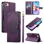 Custodia per telefono in ecopelle con cinturino e chiusura magnetica a totem in rilievo., For iPhone 14 Pro, For iPhone 14 Pro Max, For iPhone SE 2022 / SE 2020 / 8 / 7