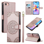 Custodia per telefono in ecopelle con cinturino e chiusura magnetica a totem in rilievo., For iPhone 14 Pro, For iPhone 14 Pro Max, For iPhone SE 2022 / SE 2020 / 8 / 7