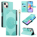 Custodia per telefono in ecopelle con cinturino e chiusura magnetica a totem in rilievo., For iPhone 13 Pro Max, For iPhone 13 Pro, For iPhone 13 mini