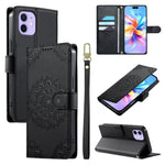 Custodia per telefono in ecopelle con cinturino e chiusura magnetica a totem in rilievo., For iPhone 12 / 12 Pro, For iPhone 12 Pro Max, For iPhone 12 mini