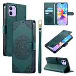 Custodia per telefono in ecopelle con cinturino e chiusura magnetica a totem in rilievo., For iPhone 12 / 12 Pro, For iPhone 12 Pro Max, For iPhone 12 mini