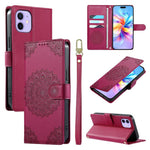 Custodia per telefono in ecopelle con cinturino e chiusura magnetica a totem in rilievo., For iPhone 12 / 12 Pro, For iPhone 12 Pro Max, For iPhone 12 mini