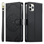 Custodia per telefono in ecopelle con cinturino e chiusura magnetica a totem in rilievo., For iPhone 11 Pro Max, For iPhone 11, For iPhone 11 Pro