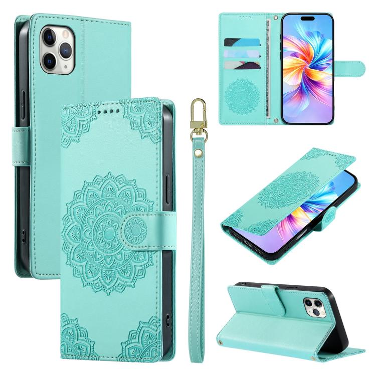 Custodia per telefono in ecopelle con cinturino e chiusura magnetica a totem in rilievo., For iPhone 11 Pro Max, For iPhone 11, For iPhone 11 Pro
