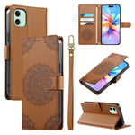 Custodia per telefono in ecopelle con cinturino e chiusura magnetica a totem in rilievo., For iPhone 11 Pro Max, For iPhone 11, For iPhone 11 Pro
