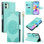 Custodia per telefono in ecopelle con cinturino e chiusura magnetica a totem in rilievo., For iPhone 11 Pro Max, For iPhone 11, For iPhone 11 Pro