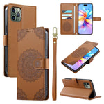 Custodia per telefono in ecopelle con cinturino e chiusura magnetica a totem in rilievo., For iPhone 11 Pro Max, For iPhone 11, For iPhone 11 Pro