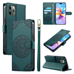 Custodia per telefono in ecopelle con cinturino e chiusura magnetica a totem in rilievo., For iPhone 11 Pro Max, For iPhone 11, For iPhone 11 Pro