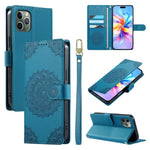 Custodia per telefono in ecopelle con cinturino e chiusura magnetica a totem in rilievo., For iPhone 11 Pro Max, For iPhone 11, For iPhone 11 Pro