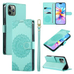 Custodia per telefono in ecopelle con cinturino e chiusura magnetica a totem in rilievo., For iPhone 11 Pro Max, For iPhone 11, For iPhone 11 Pro