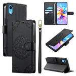 Custodia per telefono in ecopelle con cinturino e chiusura magnetica a totem in rilievo., For iPhone X / XS, For iPhone XR, For iPhone XS Max