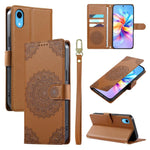 Custodia per telefono in ecopelle con cinturino e chiusura magnetica a totem in rilievo., For iPhone X / XS, For iPhone XR, For iPhone XS Max