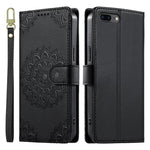 Custodia per telefono in ecopelle con cinturino e chiusura magnetica a totem in rilievo., For iPhone 8 Plus / 7 Plus