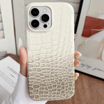 Custodia per telefono ibrida in PU con texture effetto coccodrillo sfumata, For iPhone 17 Pro Max, For iPhone 17 Pro, For iPhone 16 Pro Max, For iPhone 16 Pro, For iPhone 15 Pro Max, For iPhone 15 Pro