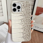 Custodia per telefono ibrida in PU con texture effetto coccodrillo sfumata, For iPhone 17 Pro Max, For iPhone 17 Pro, For iPhone 16 Pro Max, For iPhone 16 Pro, For iPhone 15 Pro Max, For iPhone 15 Pro