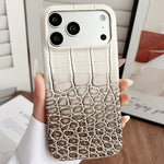 Custodia per telefono ibrida in PU con texture effetto coccodrillo sfumata, For iPhone 17 Pro Max, For iPhone 17 Pro, For iPhone 16 Pro Max, For iPhone 16 Pro, For iPhone 15 Pro Max, For iPhone 15 Pro