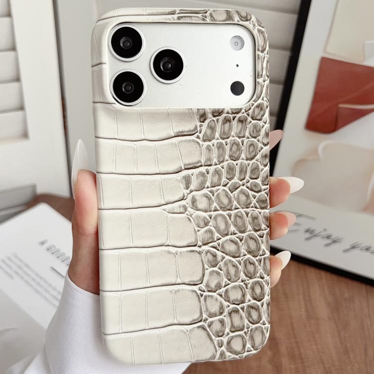 Custodia per telefono ibrida in PU con texture effetto coccodrillo sfumata, For iPhone 17 Pro Max, For iPhone 17 Pro, For iPhone 16 Pro Max, For iPhone 16 Pro, For iPhone 15 Pro Max, For iPhone 15 Pro