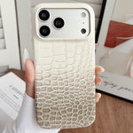 Custodia per telefono ibrida in PU con texture effetto coccodrillo sfumata, For iPhone 17 Pro Max, For iPhone 17 Pro, For iPhone 16 Pro Max, For iPhone 16 Pro, For iPhone 15 Pro Max, For iPhone 15 Pro
