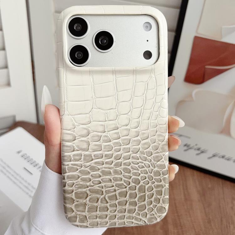 Custodia per telefono ibrida in PU con texture effetto coccodrillo sfumata, For iPhone 17 Pro Max, For iPhone 17 Pro, For iPhone 16 Pro Max, For iPhone 16 Pro, For iPhone 15 Pro Max, For iPhone 15 Pro