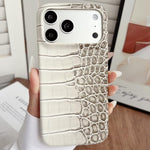 Custodia per telefono ibrida in PU con texture effetto coccodrillo sfumata, For iPhone 17 Pro Max, For iPhone 17 Pro, For iPhone 16 Pro Max, For iPhone 16 Pro, For iPhone 15 Pro Max, For iPhone 15 Pro